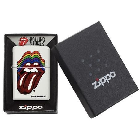 BRICHETA ZIPPO WHITE MATTE COLOR ROLLING STONES rducere marca zippo