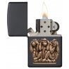 BRICHETA ZIPPO BLACK MATTE EMBLEM ATTACHED THREE MONKEYS oferta zippo