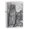 BRICHETA ZIPPO BRUSHED CHROME EMBLEM ATTACHED BEAR VS. WOLF oferta