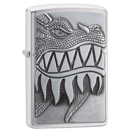 Bricheta Zippo 28969 Fire Breathing Dragon Brushed Chrome