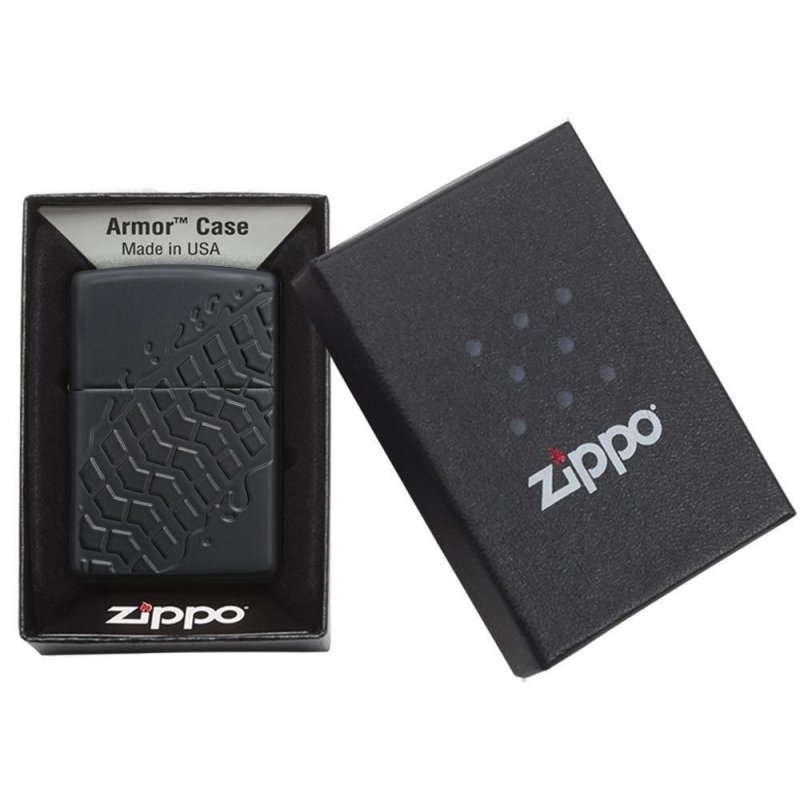 BRICHETA ZIPPO ARMOR BLACK MATTE DEEP CARVE TIRE TREAD in magazin