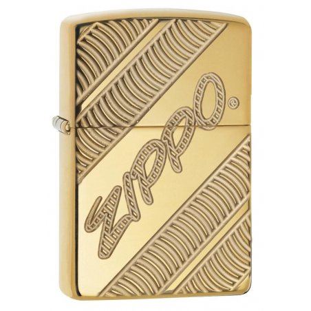 BRICHETA ZIPPO ARMOR HIGH POLISH BRASS DEEP CARVE in oferta zippo
