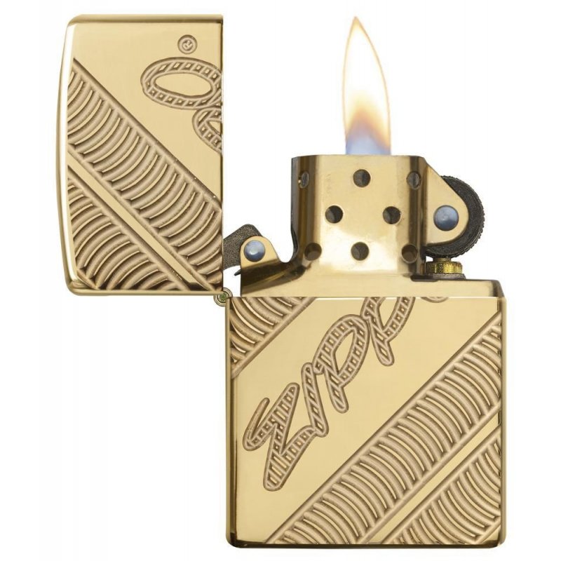 BRICHETA ZIPPO ARMOR HIGH POLISH BRASS DEEP CARVE in oferta zippo