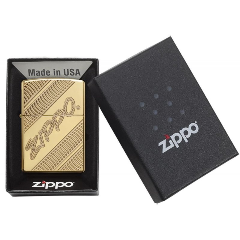BRICHETA ZIPPO ARMOR HIGH POLISH BRASS DEEP CARVE in oferta zippo