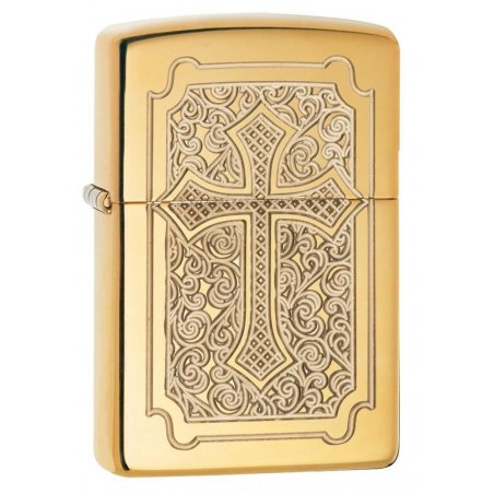 BRICHETA ZIPPO ARMOR HIGH POLISH BRASS DEEP CARVE ECCENTRIC in oferta