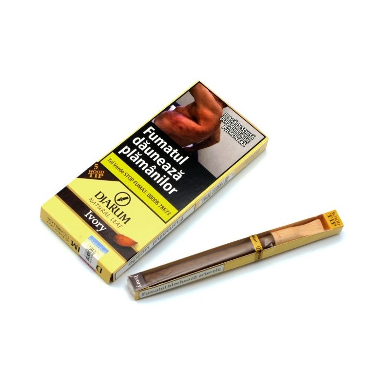 Tutungerie cu Tigari de foi Djarum Wood Tips Ivory Vanilla 5 de vanzare