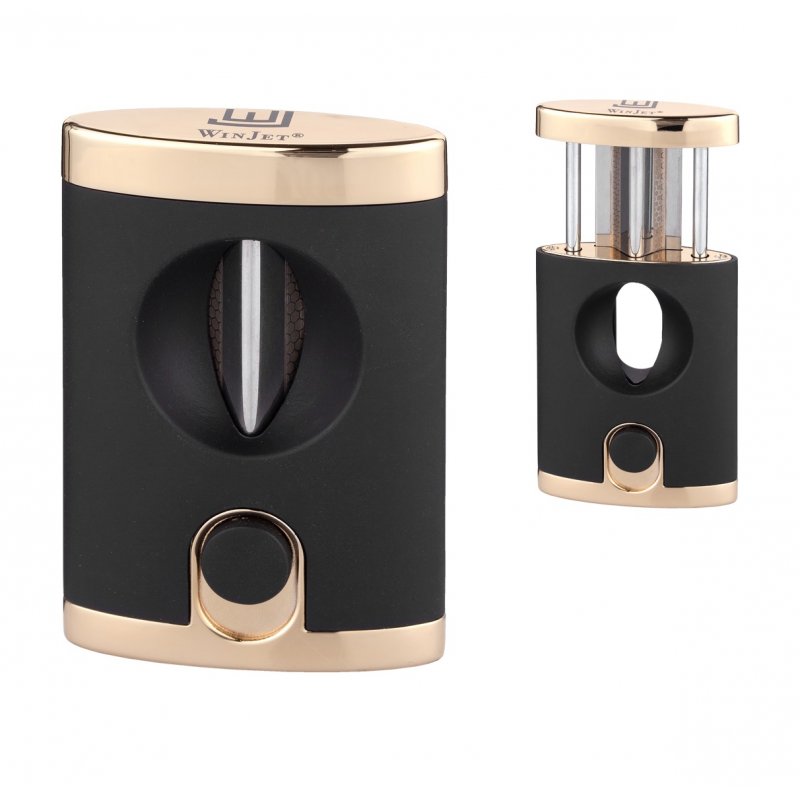 Cutit trabucuri Winjet V Cut Black Gold accesorii fumator trabucuri