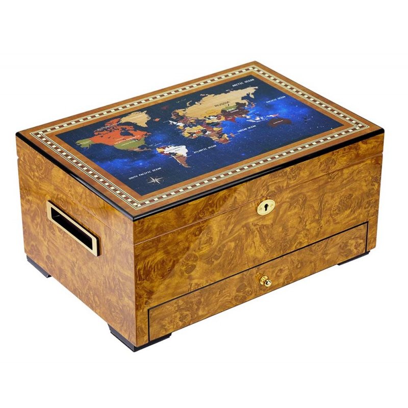 Humidor trabucuri Luxury World Map