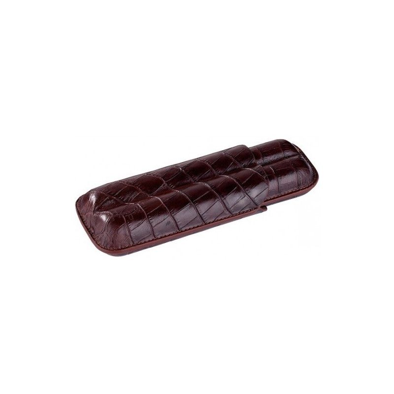Etui 2 trabucuri Angelo Brown Croco accesorii fumatori trabucuri