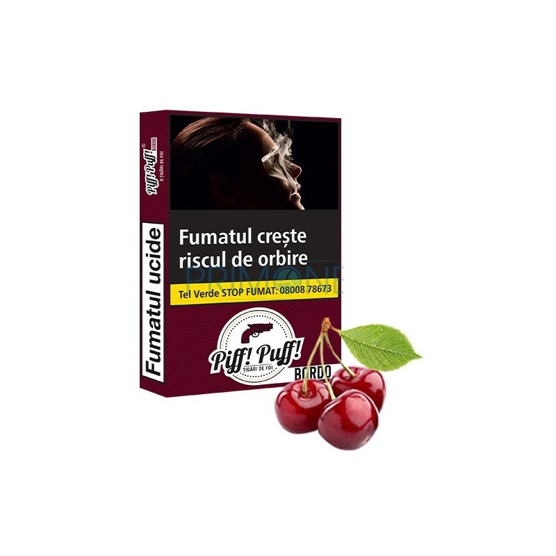 Tutungerie cu Tigari de foi Piff Puff Bordo Cirese 5 ieftine