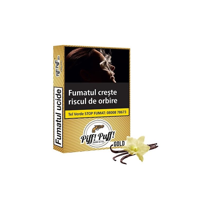 Tigari de foi Piff Puff Gold Vanilie 48g 5 caut tigari de foi Piff Puff