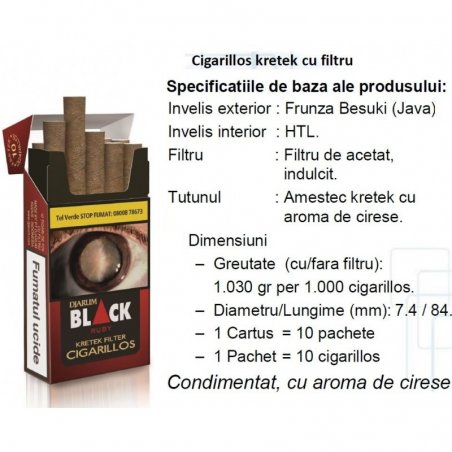 Tigari de foi Djarum Black Ruby 10 tutungerie tigari de foi cirese