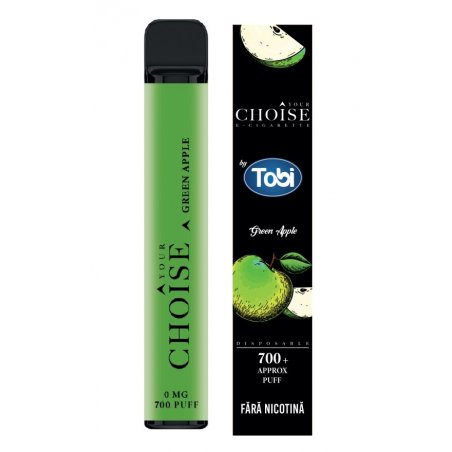 Tigareta electronica Green Apple Choise by Tobi 0mg vape elf bar
