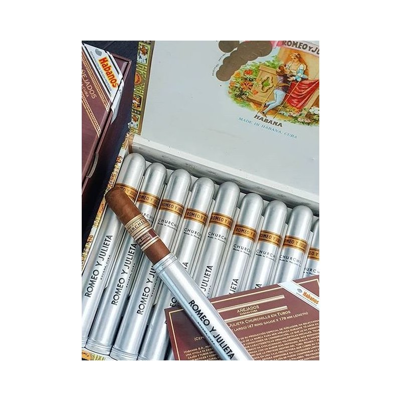 Trabucuri Romeo y Julieta Churchills Anejados 2018 Tubos 25