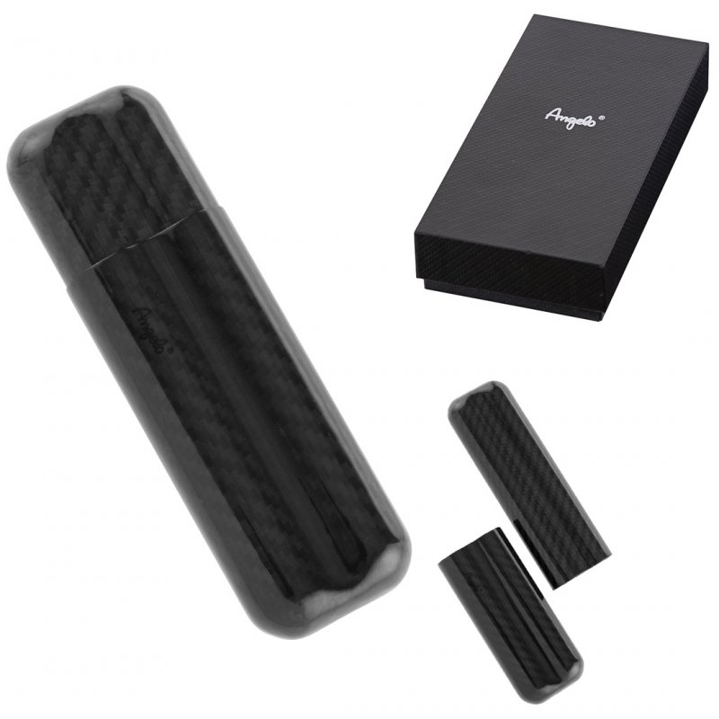 Etui 2 trabucuri Angelo Black Carbon accesorii pastrare trabucuri