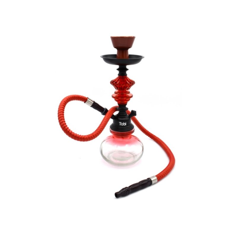 Fumez Narghilea Tobi Agamy Round Glass 1 furtun Rosu 31 cm