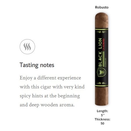 Trabucuri La Aurora Black Lion Corojo Robusto 25 tutungerie