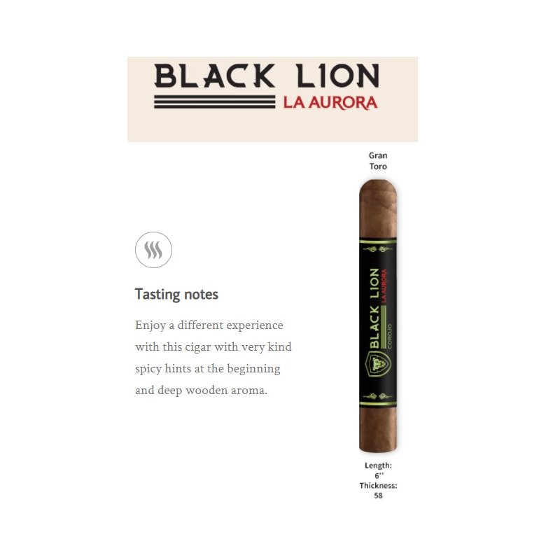 Trabucuri La Aurora Black Lion Corojo Gran Toro 25 tutungerie