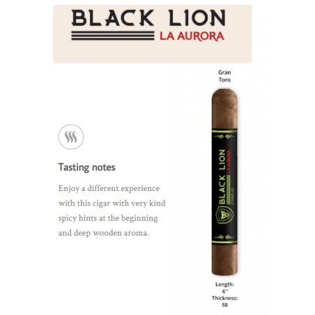 Trabucuri La Aurora Black Lion Corojo Gran Toro 25 tutungerie