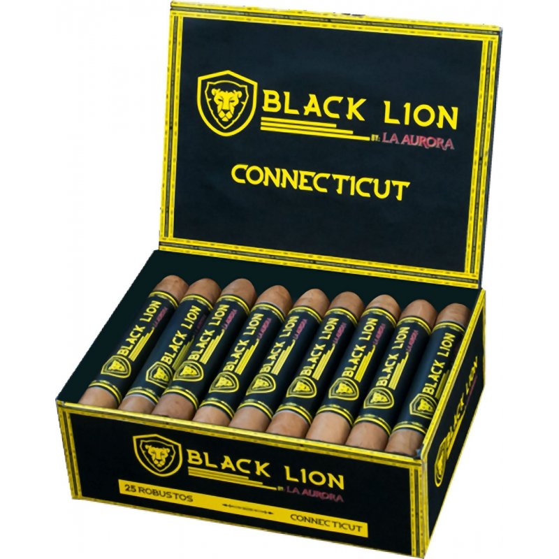 Trabucuri La Aurora Black Lion Connecticut Robusto 25 tutungerie