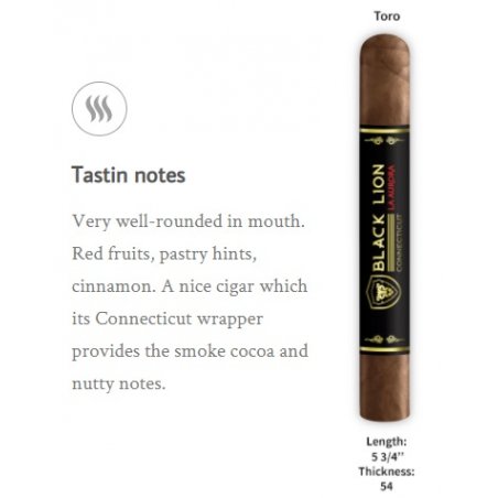 Trabucuri La Aurora Black Lion Connecticut Toro 25 fumez trabuc