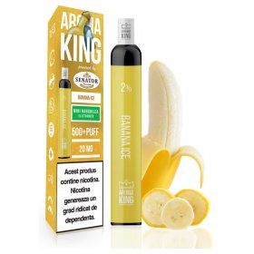 Mini narghilea electronica de unica folosinta AK by Senator Banana Ice 500 pufuri 20 mg