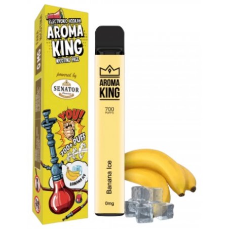 Mini narghilea electronica de unica folosinta Aroma King by Senator Banana Ice 700 pufuri