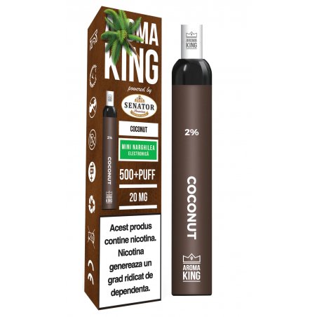 Mini narghilea electronica de unica folosinta Aroma King by Senator Coconut 500 pufuri