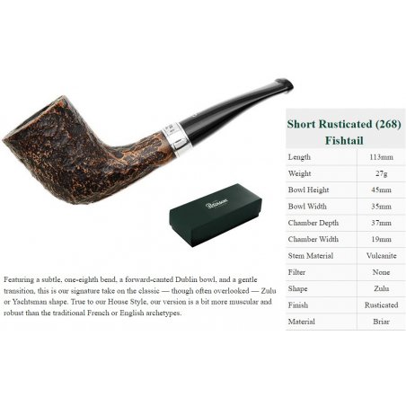 Pipa Peterson Short Rusticated 268 Fishtail cumpar pipa