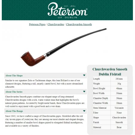 Pipa Peterson Churchwarden Smooth Dublin Fishtail