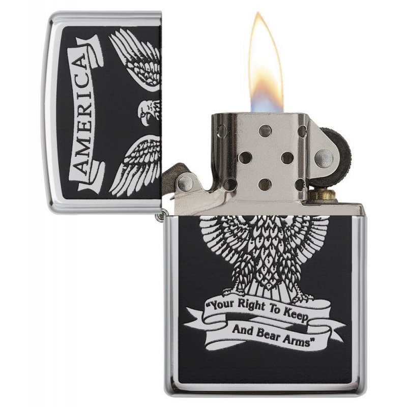 Bricheta Zippo 28290 Eagle Right to Bear Arms