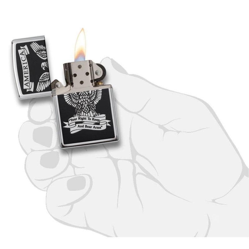 Bricheta Zippo 28290 Eagle Right to Bear Arms