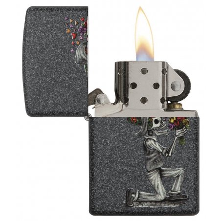 Set Zippo 28987 Iron Stone Couple Day Of Dead Skulls
