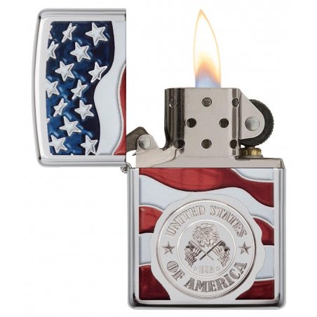 Bricheta Zippo 29395 American Stamp on Flag cumpar zippo
