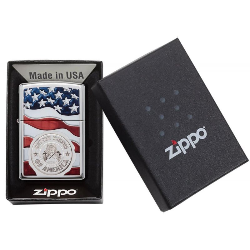 Bricheta Zippo 29395 American Stamp on Flag cumpar zippo