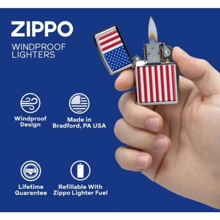 Bricheta Zippo 29395 American Stamp on Flag cumpar zippo