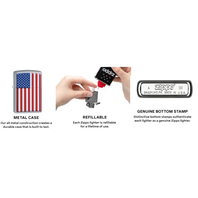 Bricheta Zippo 29395 American Stamp on Flag cumpar zippo