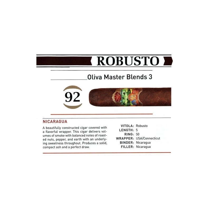 Trabucuri Oliva Master Blend 3 Robusto	20 editie limitata
