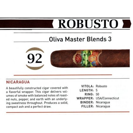 Trabucuri Oliva Master Blend 3 Robusto	20 editie limitata