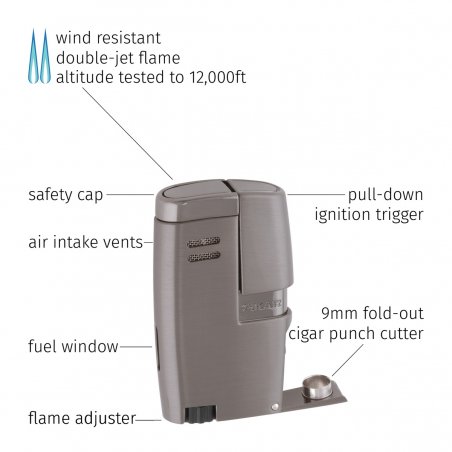 Bricheta Xikar ELX Double Jet Black Gunmetal XI550BKG2