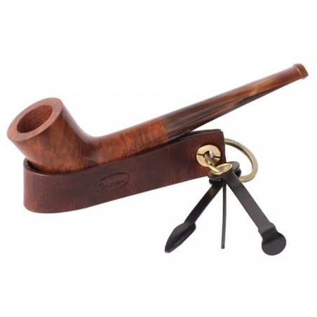 Suport piele pipa si companion metal Chacom Retro Brown