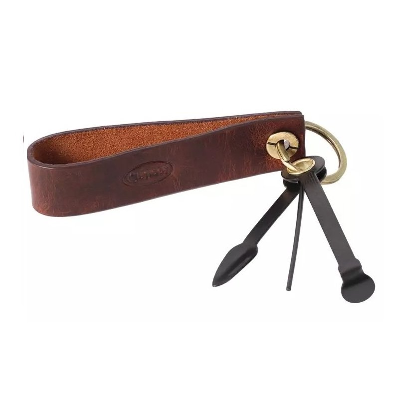 Suport piele pipa si companion metal Chacom Retro Brown