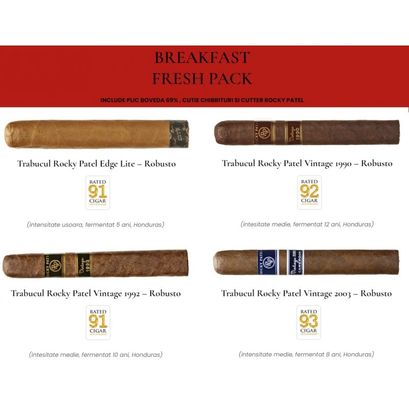 Selectie trabucuri Breakfast Rocky Patel Fresh Bag 4