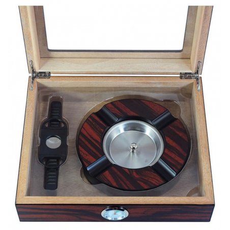 Set umidor trabucuri scrumiera si cutit Andreas Ebony 1158