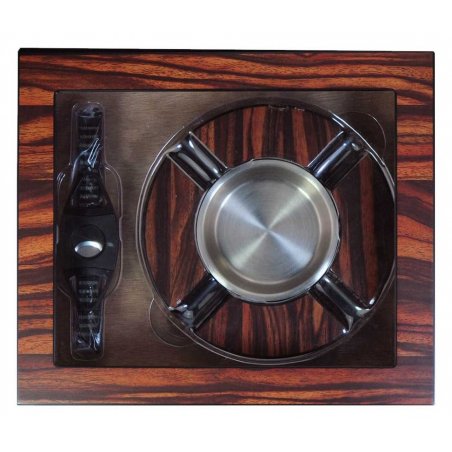 Set umidor trabucuri scrumiera si cutit Andreas Ebony 1158