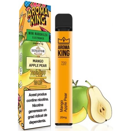 Mini narghilea electronica de unica folosinta Aroma KING - Mango Apple Pear (700 pufuri) 20 mg