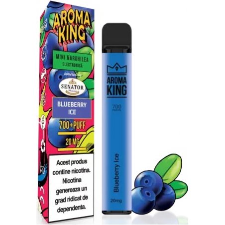 Mini narghilea electronica de unica folosinta Aroma KING Blueberry Ice 700 pufuri.