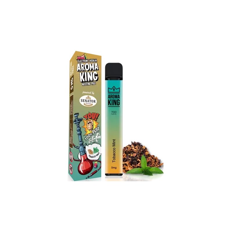 Mini narghilea electronica de unica folosinta AK by Senator Tobacco Mint (700 pufuri) 0 mg