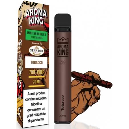 Mini narghilea electronica de unica folosinta AK by Senator - Tobacco (700 pufuri) 20 mg