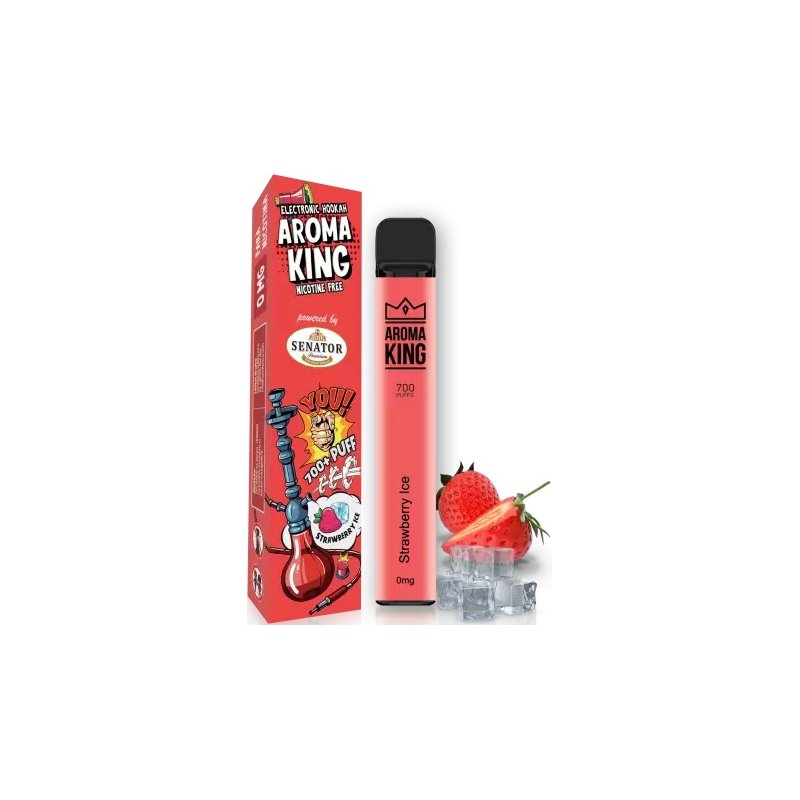 Mini narghilea electronica de unica folosinta AK by Senator Strawberry Ice (700 pufuri) 0 mg